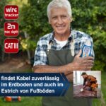 PeakTech P 3435: Sender und Empfänger des Leitungssuchgeräts mit LCD-Anzeige, dazu Prüfleitungen und Klemmen.