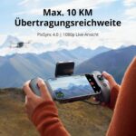 Potensic ATOM 2 Kameradrohne in Hellgrau mit 3-Achsen-Gimbal-Kamera an der Front.