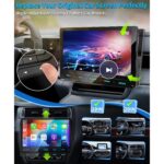 URVOLAX UR90A Autoradio mit 10,1-Zoll-Touchscreen, Rückfahrkamera, Antennen und Adapterkabeln.