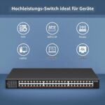 YuanLey YS25-4800-EU 48-Port 2,5G Switch im schwarzen Metallgehäuse für die 19-Zoll-Rackmontage