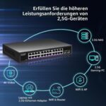 NICGIGA S25-2402N Netzwerk-Switch mit 24 Ports zu 2,5 Gbit/s und zwei SFP+-Steckplätzen im lüfterlosen Metallgehäuse
