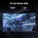 KTC H32S5 32-Zoll-Curved-Monitor mit 1500R Krümmung, Frontansicht auf Standfuss