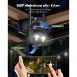 Schwarze YESYAMO ZS-GX8S Solar-Überwachungskamera mit schwenkbarem Kopf und Solarpanel