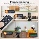 CIGMAN CM701 Kreuzlinienlaser mit drei grünen 360-Grad-Linien, Fernbedienung und Halterung