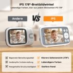 BOIFUN VB616 Babyphone in Weiss mit Kamera und 4-Zoll-Monitor