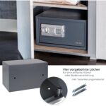 HMF 4612112 Möbeltresor in Anthrazit mit Tastenfeld des Elektronikschlosses und geöffneter Tür