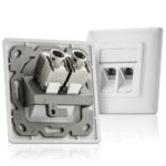 48 deleyCON Keystone Module CAT 6a STP mit RJ45-Buchse und LSA-Klemmleiste