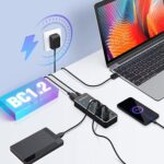 RSHTECH RSH-518 USB-3.0-Hub mit sieben Ports, Einzelschaltern und Netzteil
