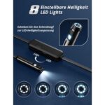 Acoath Endoskopkamera mit 7,9 mm Sonde, acht LEDs und 5 Meter halbstarrem Kabel
