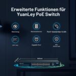 YuanLey 28-Port Gigabit-PoE-Switch mit 400 W Budget, zwei SFP-Steckplätzen und Blitzschutz