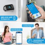 WELOCK Touch41 Schliesszylinder mit Fingerabdrucksensor in Edelstahl, Euro-Profil