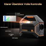 MARBERO Powerstation 99 Wh in Aprikose mit faltbarem 30-Watt-Solarmodul
