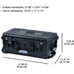 MEIJIA wasserdichter Hartschalenkoffer IP67 mit Rollen, Teleskopgriff und Würfelschaum