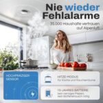ALPENLUFT Funk-Rauchmelder im Fünfer-Set mit Rauch- und Hitzeerkennung