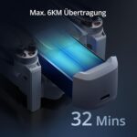 Potensic ATOM 4K Drohne mit 3-Achsen-Gimbal, zusammengefaltet und im Flug