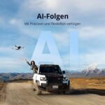 Potensic ATOM 2 Kameradrohne in Hellgrau mit 3-Achsen-Gimbal-Kamera an der Front.