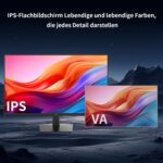 KTC H27D9: schwarzer 27-Zoll-Monitor mit schmalem Rahmen auf dem mitgelieferten Standfuss, Frontansicht.