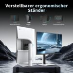 KTC H27T6: weisser 27-Zoll-Gaming-Monitor auf höhenverstellbarem Standfuss, Frontansicht.