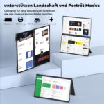 HONGO S156P30D: tragbarer 15,6-Zoll-Bildschirm in Graphitschwarz, aufgestellt in Frontansicht.