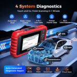 LAUNCH CRP123X V2.0 OBD2-Diagnosegerät als Handgerät mit 5-Zoll-Display, Frontansicht.