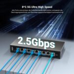GiGaPlus S25-0802T Netzwerk-Switch im schwarzen Metallgehäuse mit acht 2.5G-Ports und zwei 10G-RJ45-Uplinks.
