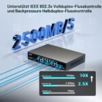 GiGaPlus S25-1602T Netzwerk-Switch im schwarzen Metallgehäuse mit sechzehn 2.5G-Ports und zwei 10G-RJ45-Uplinks.