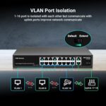 NICGIGA GS1620P PoE-Switch im 19-Zoll-Metallgehäuse mit 16 PoE-Ports und zwei Gigabit-Uplinks.