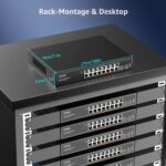 YuanLey YS25-1602P 18-Port PoE Switch mit 16 RJ45-Ports und zwei SFP+-Steckplätzen