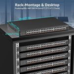 YuanLey YS25-4800-EU 48-Port 2,5G Switch im schwarzen Metallgehäuse für die 19-Zoll-Rackmontage