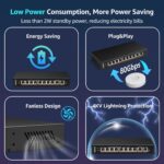 YuanLey YS25-0802T 10-Port Switch mit acht 2,5G-Ports und zwei 10G-RJ45-Ports im lüfterlosen Metallgehäuse