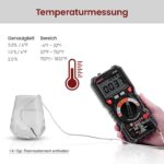 KAIWEETS HT118A Digital-Multimeter mit Messleitungen und beleuchteten Messbuchsen