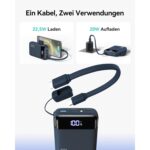 INIU P51 Powerbank 20000 mAh in Blau mit Digitalanzeige und zwei USB-C-Anschlüssen