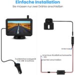 AUTO-VOX W7 Rückfahrkamera-Set mit 5-Zoll-Monitor und kabelloser Kamera für das Nummernschild