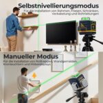 CIGMAN CM701 Kreuzlinienlaser mit drei grünen 360-Grad-Linien, Fernbedienung und Halterung