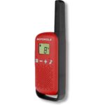 Motorola Talkabout T42 Handfunkgerät in Rot mit LCD-Display und Gürtelclip