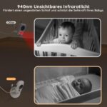BOIFUN VB616 Babyphone in Weiss mit Kamera und 4-Zoll-Monitor