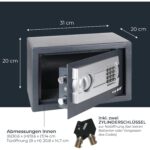 HMF 4612112 Möbeltresor in Anthrazit mit Tastenfeld des Elektronikschlosses und geöffneter Tür