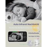 HelloBaby HB6550 Babyphone mit 5-Zoll-Monitor und schwenkbarer Kamera mit Infrarot-Nachtsicht