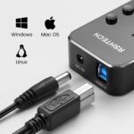 RSHTECH RSH-518 USB-3.0-Hub mit sieben Ports, Einzelschaltern und Netzteil