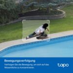 TP-Link Tapo C530WS Schwenk-Neige-Aussenkamera in Weiss mit zwei Antennen und Scheinwerfern