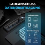 SABRENT HB-PU16 USB-Hub mit 16 Anschlüssen, Einzelschaltern und Aluminiumgehäuse