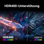 KTC 24-Zoll-Gaming-Monitor in Schwarz mit QHD-Display auf höhenverstellbarem Pivot-Standfuss