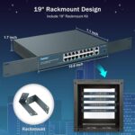 YuanLey 18-Port Gigabit-PoE-Switch mit 250 W Budget und VLAN-Trennung im Metallgehäuse