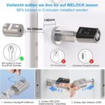 WELOCK Touch41 Schliesszylinder mit Fingerabdrucksensor in Edelstahl, Euro-Profil