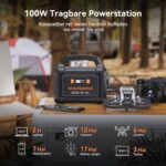 MARBERO Powerstation mit 98 Wh und faltbarem 30-Watt-Solarmodul im Set