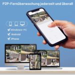 Hiseeu WLAN-Überwachungsset mit vier 5-MP-Kameras und Rekorder mit 12-Zoll-Bildschirm