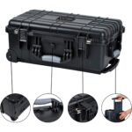 MEIJIA wasserdichter Hartschalenkoffer IP67 mit Rollen, Teleskopgriff und Würfelschaum