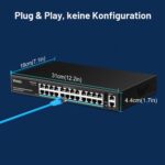 VIMIN 24-Port PoE-Switch mit 320 W Budget im Metallgehäuse für Rackmontage