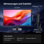 KTC H27D9: schwarzer 27-Zoll-Monitor mit schmalem Rahmen auf dem mitgelieferten Standfuss, Frontansicht.