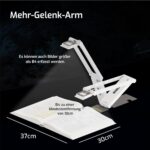 INSWAN INS-Flip 4 faltbare Dokumentenkamera mit Gelenkarm, LED-Licht und flacher Metallbasis.